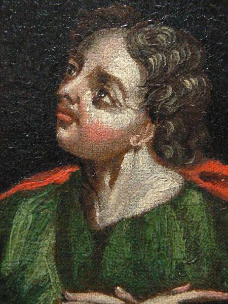 tableau : Calvaire (le), détail du visage de saint Jean