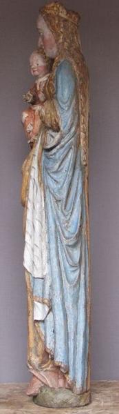 statue dite Notre-Dame-du-Dresnay : Vierge à l'Enfant, profil gauche, vue générale