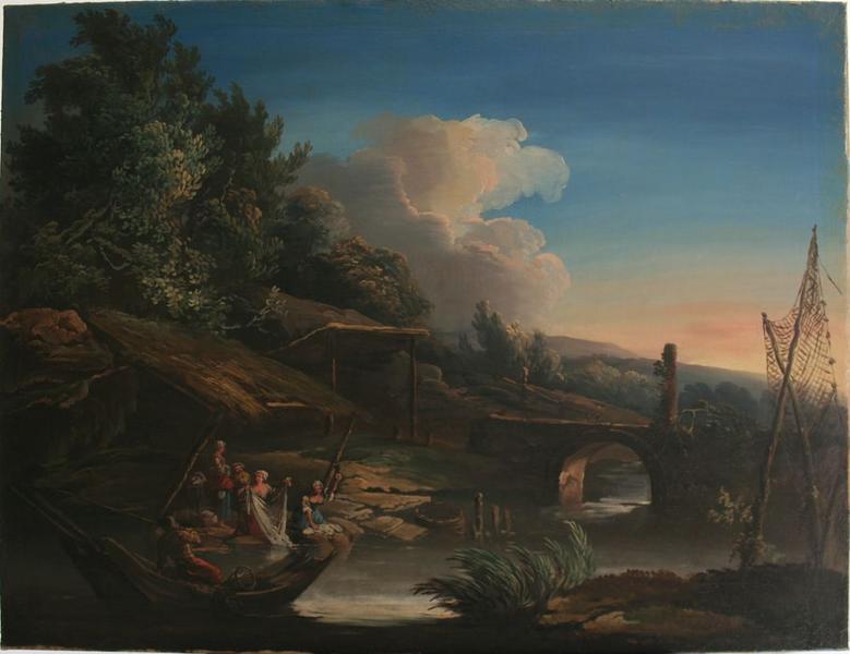 tableau : Paysage animé, vue générale