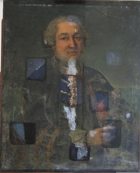 tableau : Portrait d'homme en habit bleu, vue générale