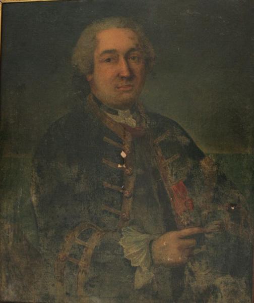 tableau : Portrait d'homme en habit bleu, vue générale