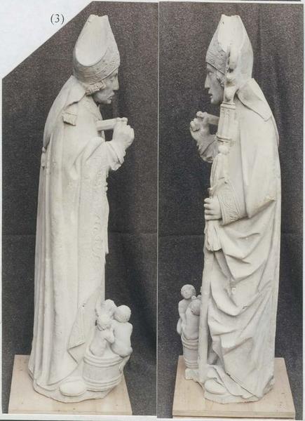 statue : saint Nicolas, vues générales des profils droit et gauche