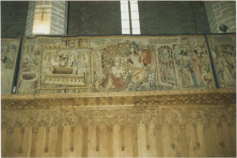 pièce murale : scènes de l'ancien et du nouveau testament, vue partielle