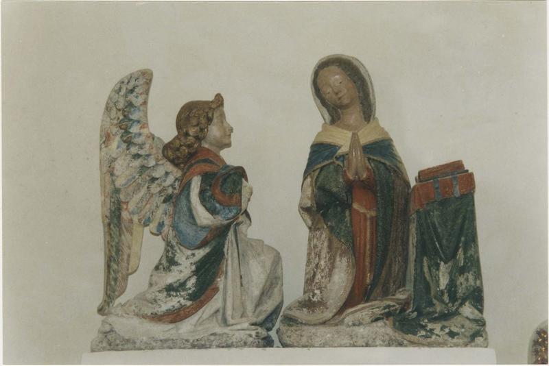 groupe sculpté : L'Annonciation, vue générale - © Ministère de la Culture (France), Médiathèque du patrimoine et de la photographie (objets mobiliers), tous droits réservés