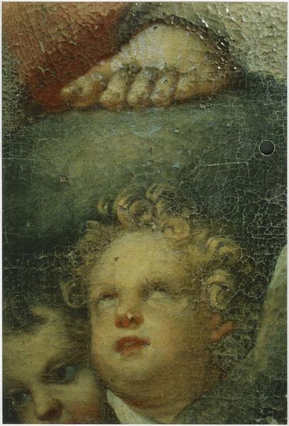 tableau : Le Christ et la Vierge apparaissant à saint François agonisant, détail