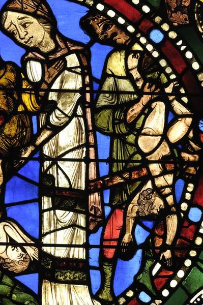 verrière figurée (n°50) : enfance et vie publique du Christ, détail