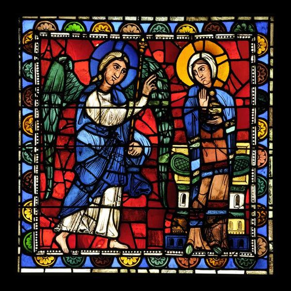 verrière figurée (n°50) : enfance et vie publique du Christ, détail