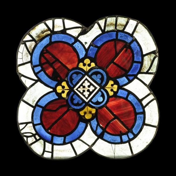 verrière (rose) : le Jugement dernier, Christ juge (le), la Résurrection des morts, apôtres (les), élus et damnés (baie 143), détail