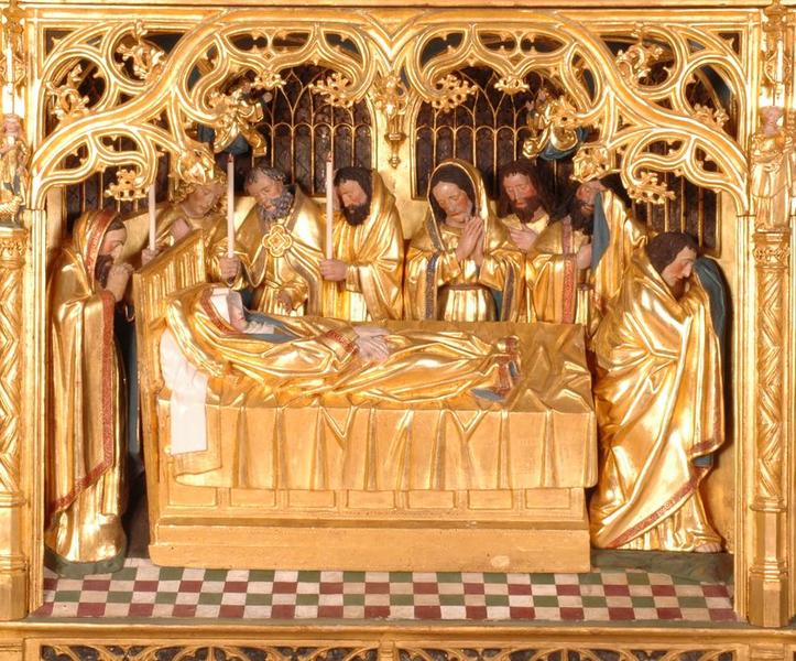 retable : scènes de la vie de la Vierge, détail