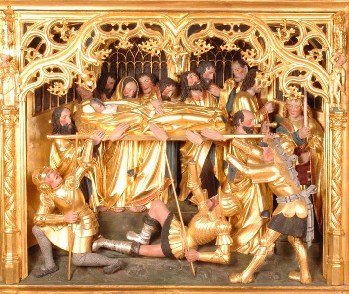 retable : scènes de la vie de la Vierge, détail