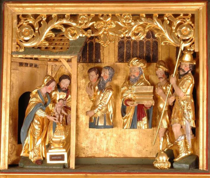 retable : scènes de la vie de la Vierge, détail