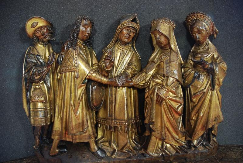 retable : scènes de la vie de la Vierge, l'Arbre de Jessé, détail