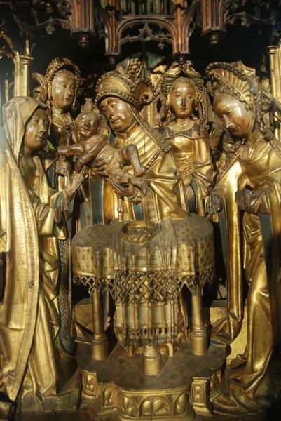 retable : scènes de la vie de la Vierge, l'Arbre de Jessé, détail
