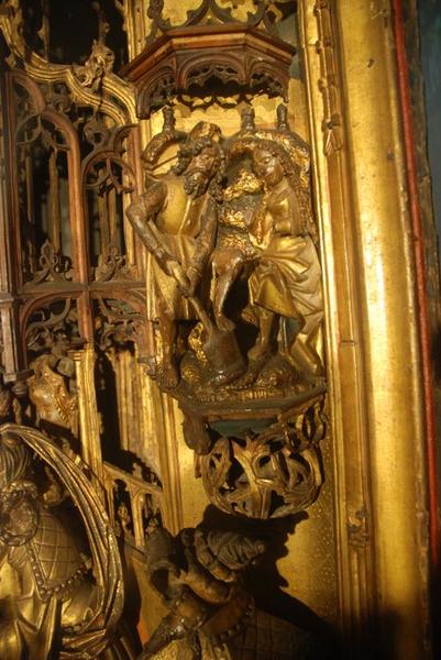 retable : scènes de la vie de la Vierge, l'Arbre de Jessé, détail