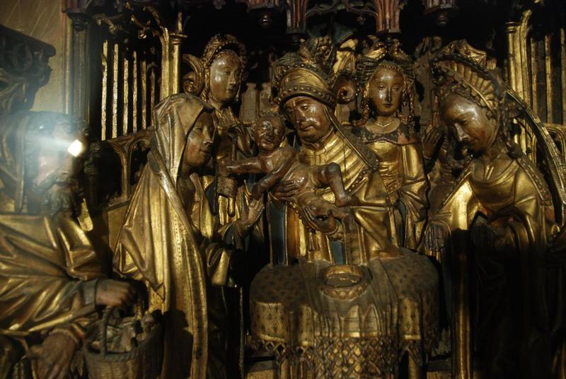 retable : scènes de la vie de la Vierge, l'Arbre de Jessé, détail