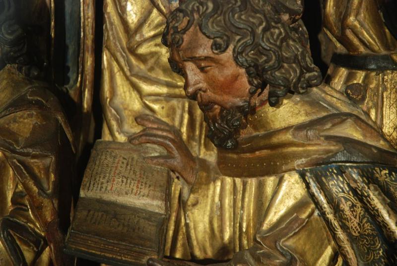 retable : scènes de la vie de la Vierge, l'Arbre de Jessé, détail