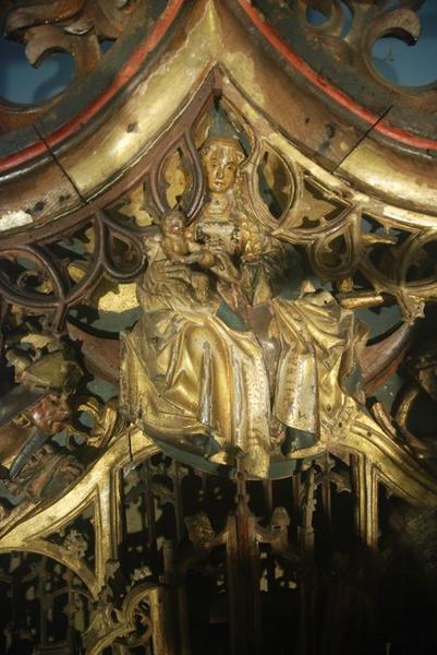 retable : scènes de la vie de la Vierge, l'Arbre de Jessé, détail
