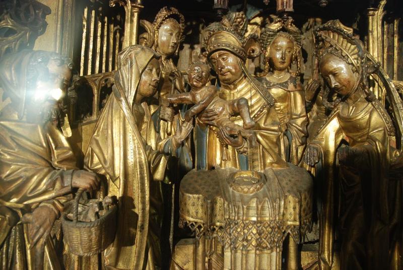 retable : scènes de la vie de la Vierge, l'Arbre de Jessé, détail