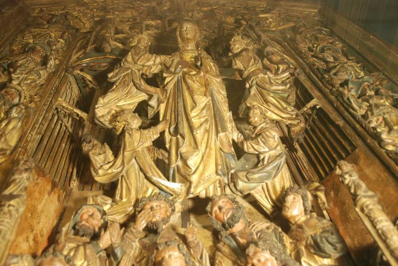 retable : scènes de la vie de la Vierge, l'Arbre de Jessé, détail