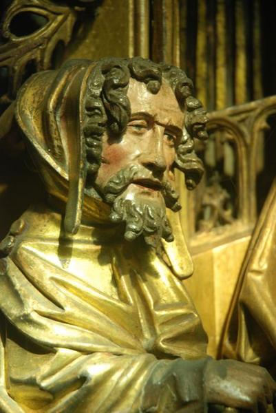 retable : scènes de la vie de la Vierge, l'Arbre de Jessé, détail