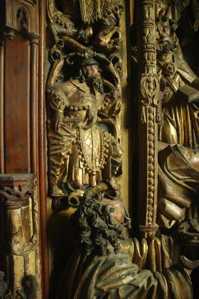 retable : scènes de la vie de la Vierge, l'Arbre de Jessé, détail