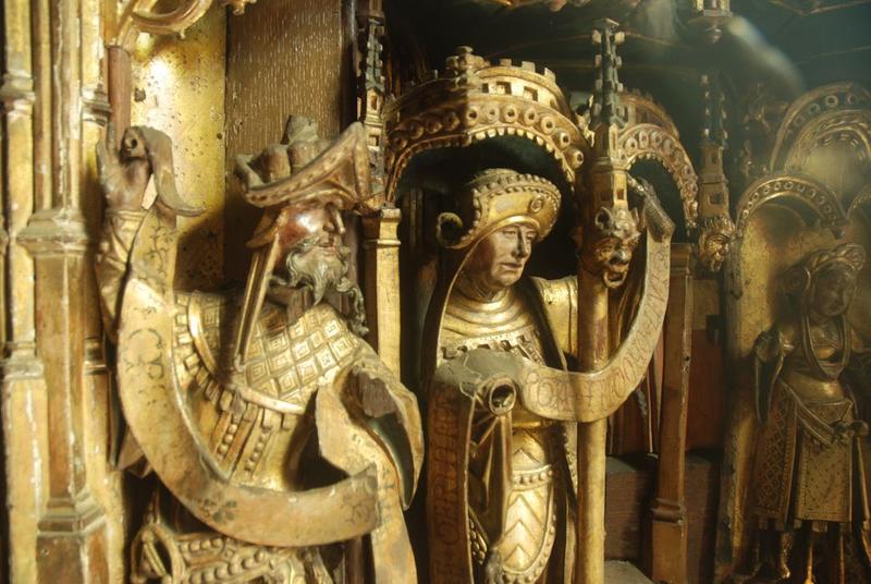 retable : scènes de la vie de la Vierge, l'Arbre de Jessé, détail