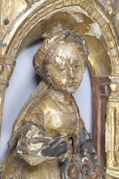retable : scènes de la vie de la Vierge, l'Arbre de Jessé, détail