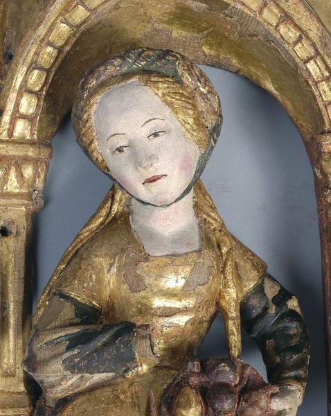 retable : scènes de la vie de la Vierge, l'Arbre de Jessé, détail