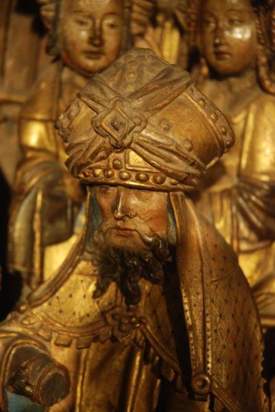 retable : scènes de la vie de la Vierge, l'Arbre de Jessé, détail