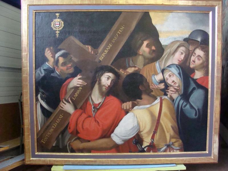 tableau, cadre : Jésus portant sa croix, vue générale