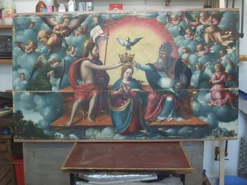 tableau : le Couronnement de la Vierge, vue générale