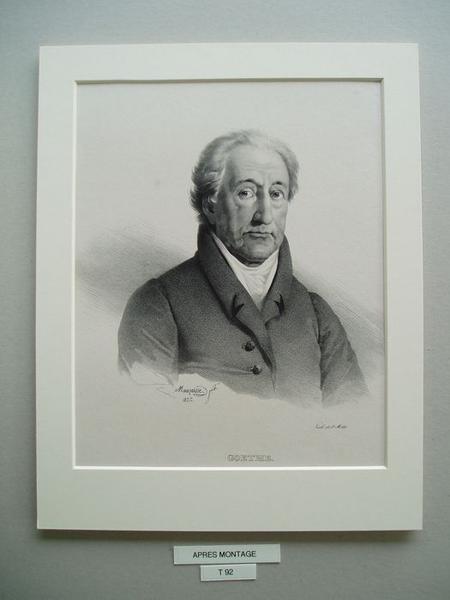 Estampe : portrait de Goethe, vue générale