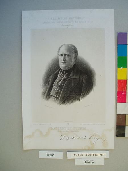 Estampe : portrait d'Albert de Luynes, vue générale