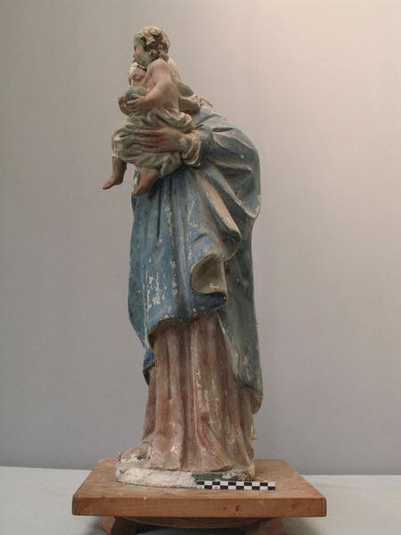 statue : Vierge à l'Enfant, vue générale, profil gauche