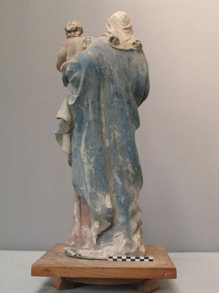 statue : Vierge à l'Enfant, vue générale, revers