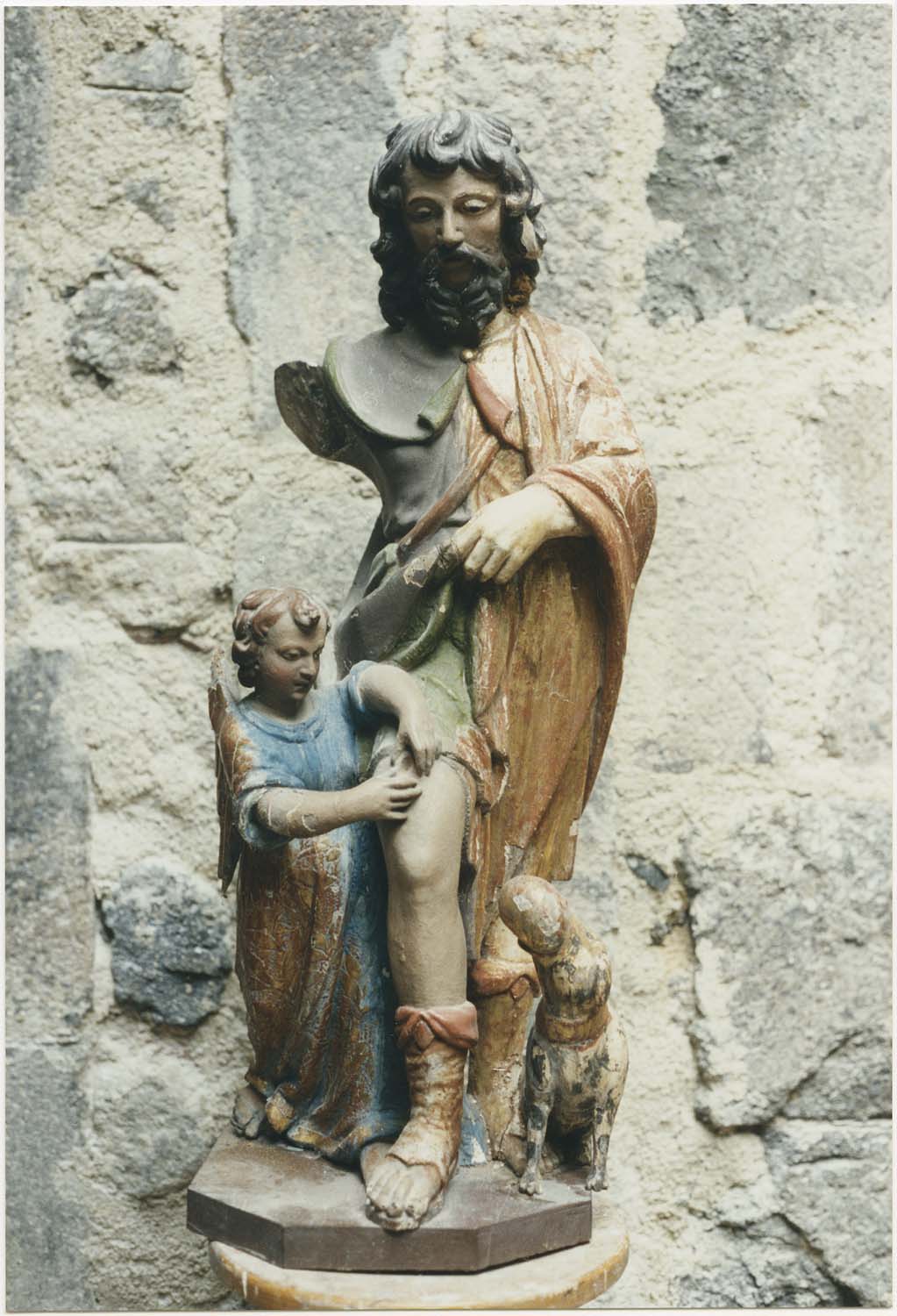 Groupe sculpté : saint Roch