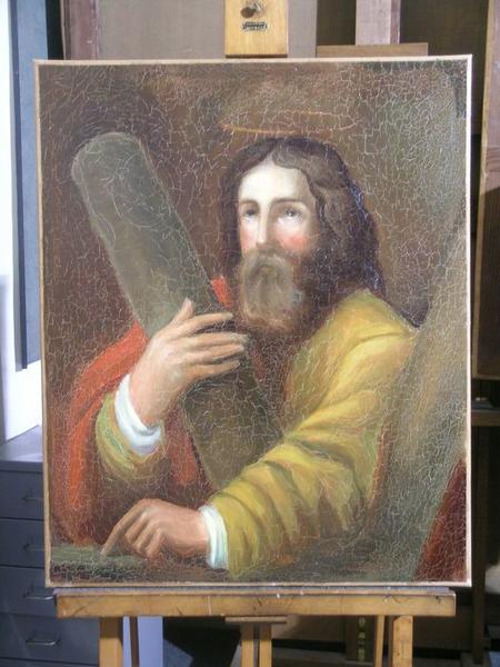 Maître-autel, tableau du fronton : saint André, vue générale