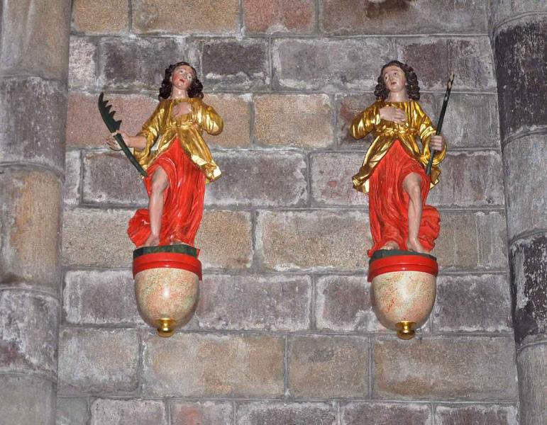 statues : deux anges avec palmes, vue générale - © Ministère de la Culture (France), Médiathèque du patrimoine et de la photographie (objets mobiliers), tous droits réservés