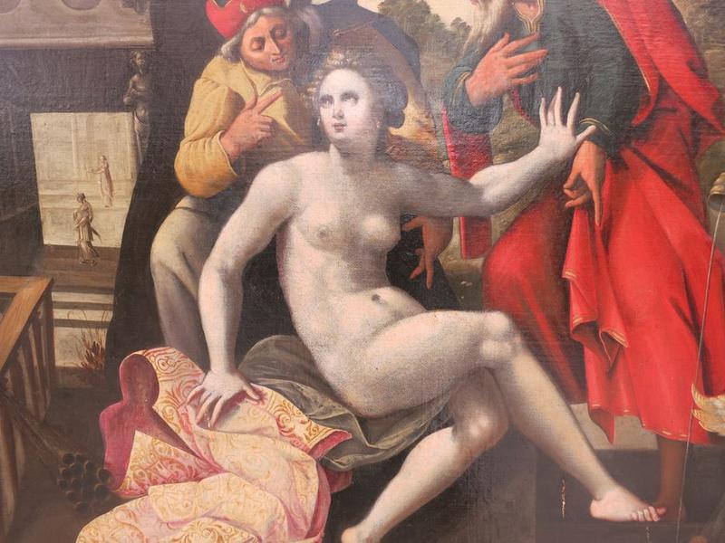 tableau : Suzanne au bain, détail