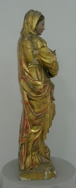 statue : Vierge à l'enfant, profil droit, vue générale