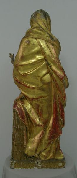 statue : Vierge à l'enfant, vue générale du revers