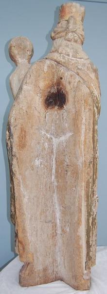 statue : Vierge à l'enfant, vue générale du revers