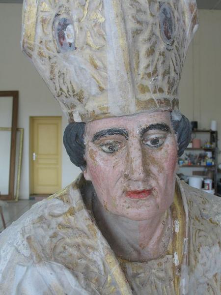 statue du retable du maître-autel : saint Martin, vue partielle