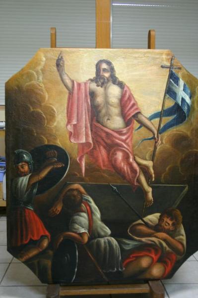 tableau supérieur du maître-autel : Résurrection (la), vue générale