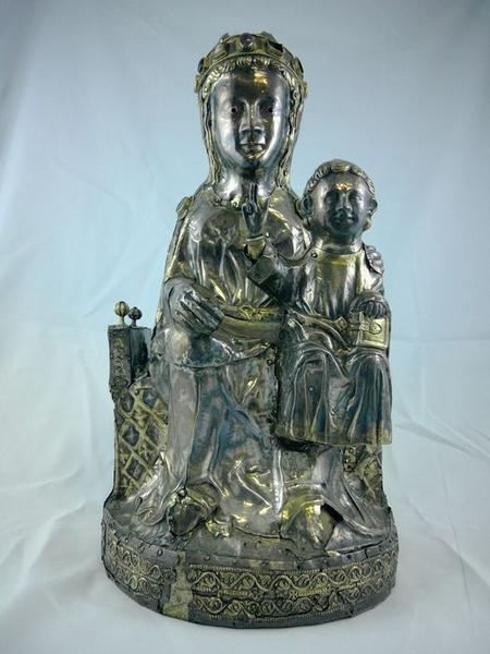 statue : Vierge à l'Enfant assise, vue générale