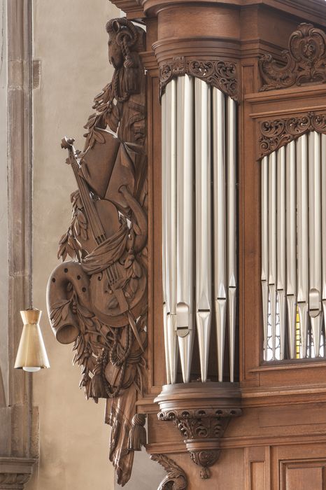 orgue de tribune : buffet d’orgue, vue partielle