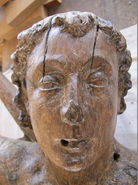 statue : Saint Sébastien, détail du visage