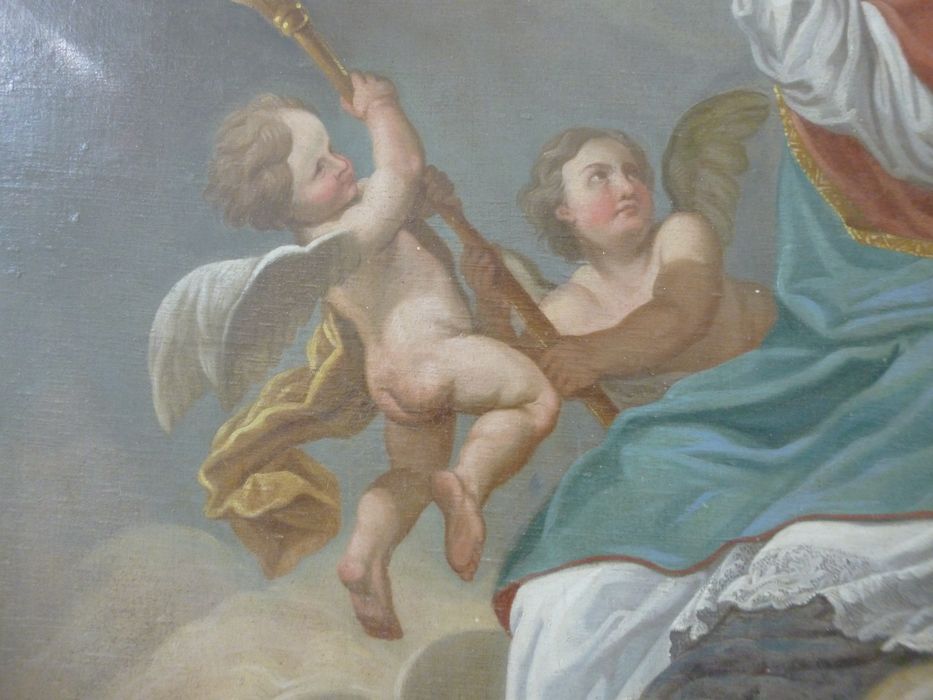 tableau : Saint Germain protégeant les deux paroisses de Marolles, détail