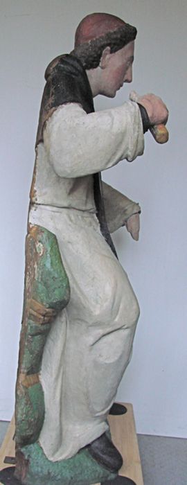 Statue : Saint Fiacre, profil droit, vue générale