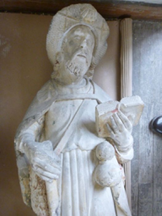 statue (statuette) : Saint Jacques, vue partielle